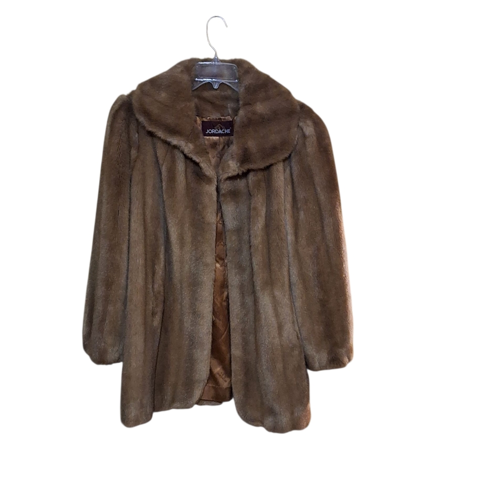 Elegant Brown Faux Fur Coat
